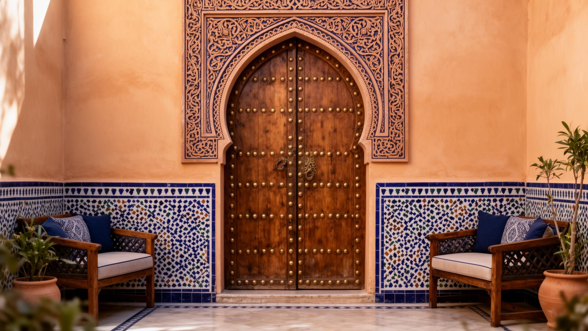 Porte de riad sculptée